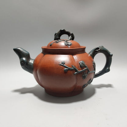 Vintage China Yixing Purple Clay Teapot Zisha Ceremony Fine Plum Blossom Teaware