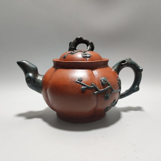 Vintage China Yixing Purple Clay Teapot Zisha Ceremony Fine Plum Blossom Teaware