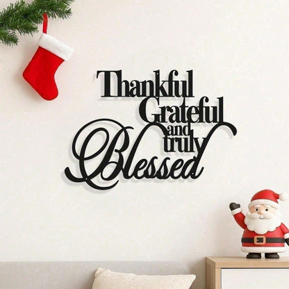 CIFbuy Grateful Blessed Metal Wall Sign Bible Verses Rustic Farmhouse Decor
