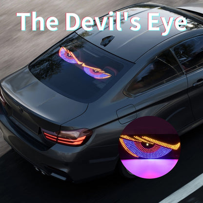 Car usb dynamic devil's eye light sticker car led display decorative light