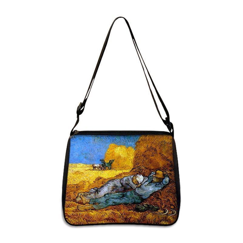 Famous Paintings Handbag Women Shoulder Bags Shopping Bag Canvas Pouch Zipper