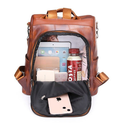 Backpack Fashion School Bags Leisure Genuine Leather Shoulder Bag Vintage Zipper