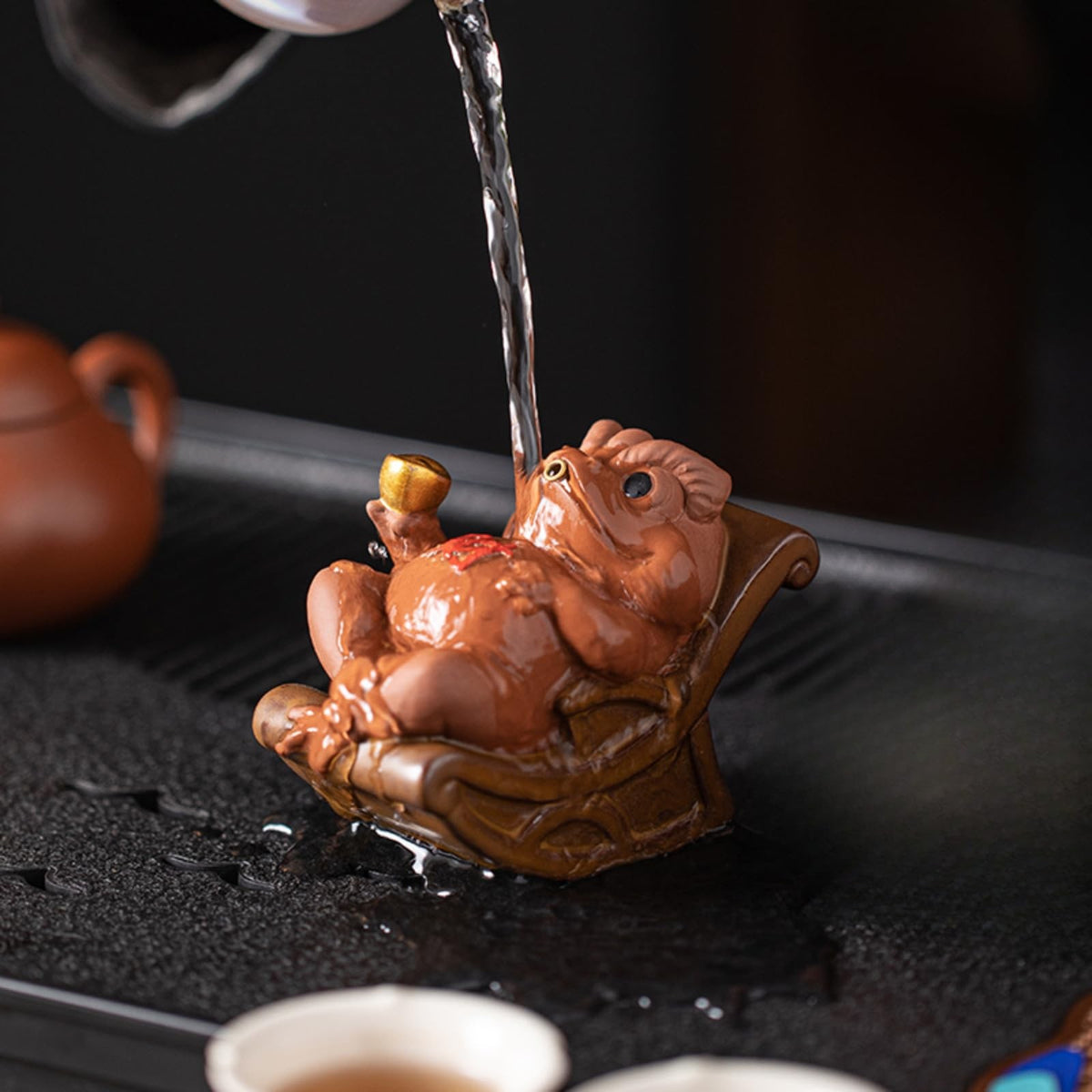 Golden Toad Purple Sands Tea Pet 9.6cm Tea Ceremony and Tea Play Tea Set Decor