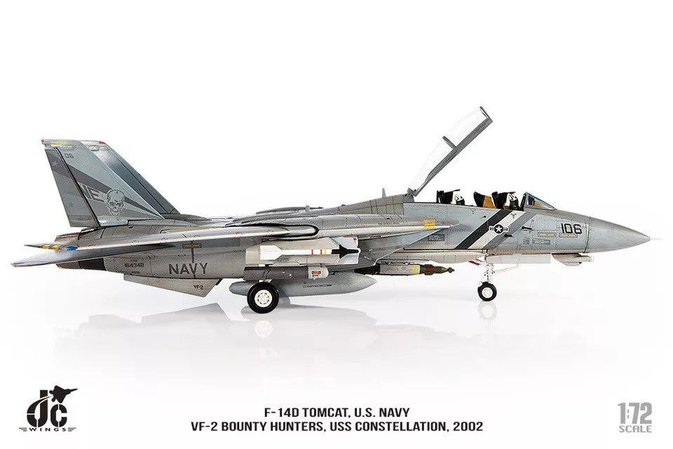 1:72 JC Wings F-14D TOMCAT. U.S.NAVY VF-2 BOUNTY HUNTERS Fighter Diecast Model