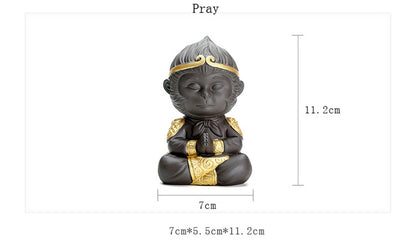 Chinese Purple Clay Kung Fu Tea Set Tea Pet Monkey King Tea Accessories Home Pet