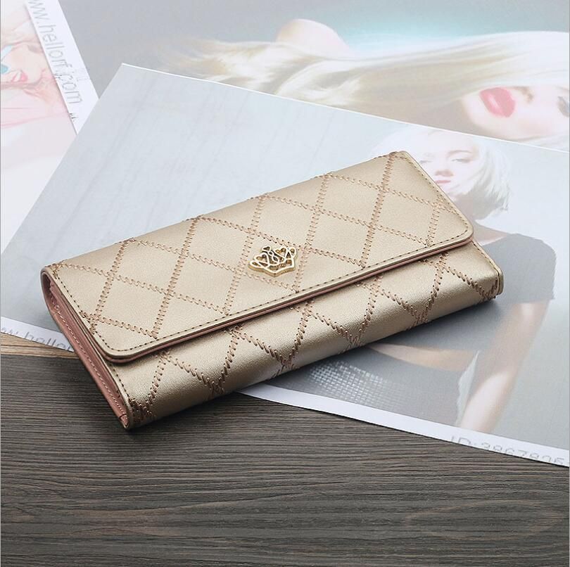 Wallets Purse Plaid Synthetic Leather Long Wallet Hasp Phone Money 19*10*3CM Bag