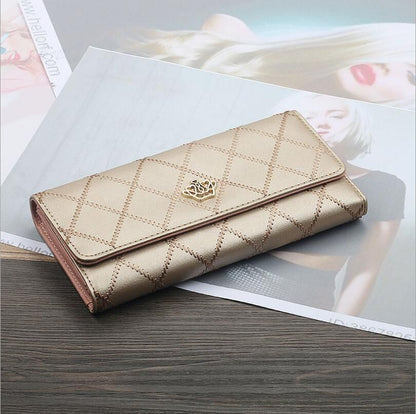 Wallets Purse Plaid Synthetic Leather Long Wallet Hasp Phone Money 19*10*3CM Bag