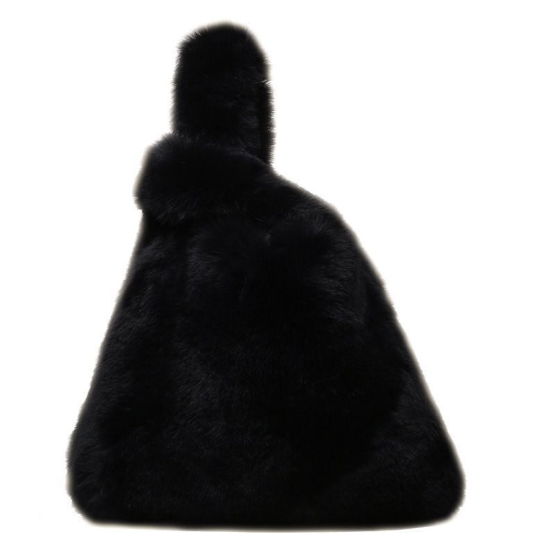 Fashion Underarm Wrist Bag Plush Hobos Shoulder Bags Furry Clutch Purse Handbag