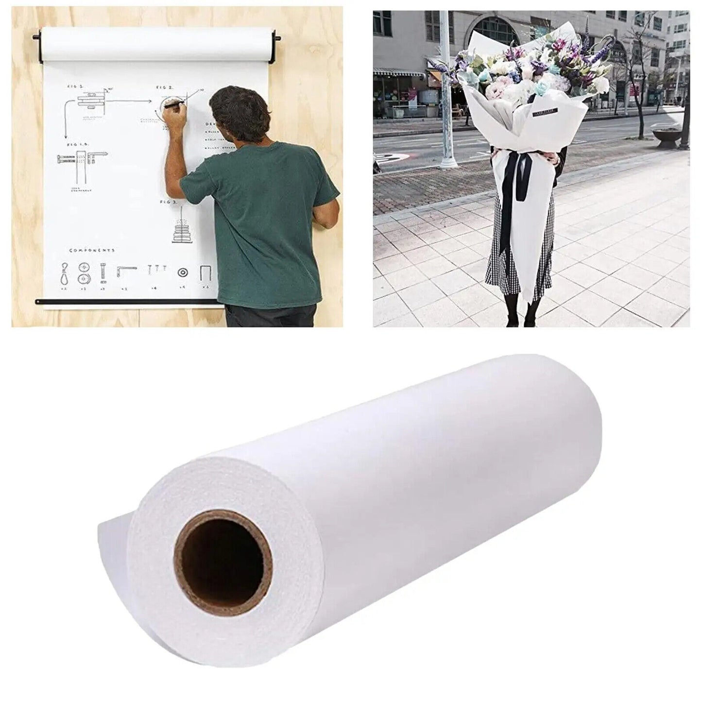 Paper Roll White Kraft Arts And Crafts Coloring Drawing Easel Material 10 20 30m