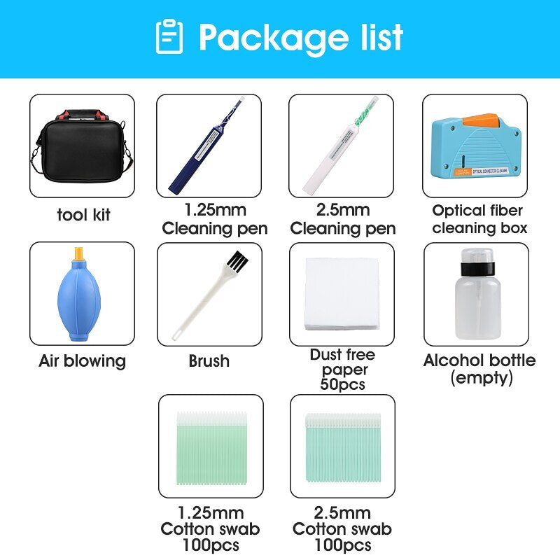 10pcs Fiber Optic Cleaning Kit Set Fiber Optic Cleaning Pen 1.25/2.5 mm