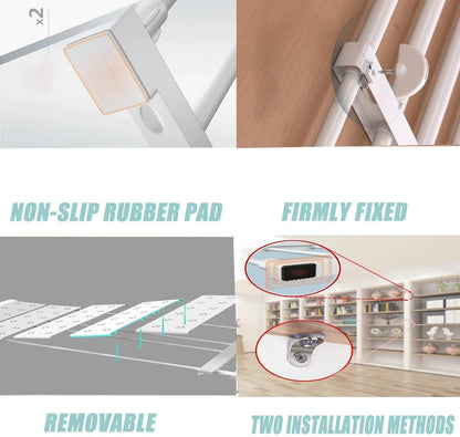 Expandable Tension Shelf Adjustable Rack Hanger Rod Kitchen Organiser Separator