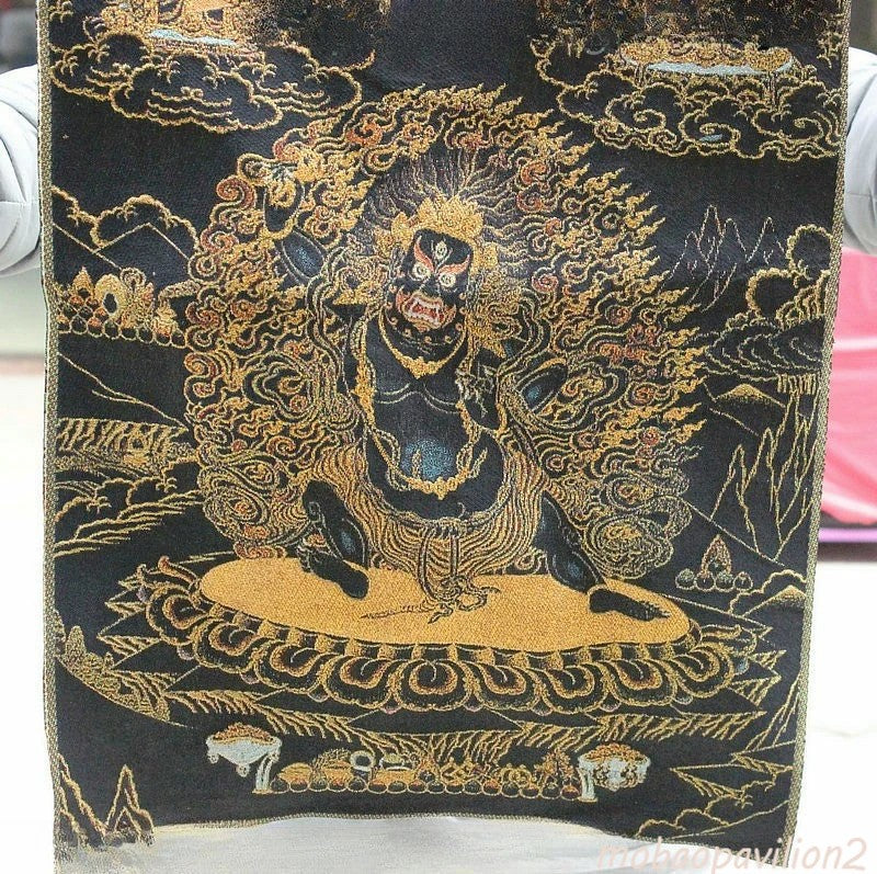 36" New Silk Vajrapani Chana Dorje Wrathful Tutelary Deity Thangka Painting