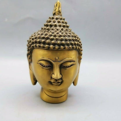 5.12" Golden Buddha Head Statue Sakyamuni Tathagata Buddha Wall Decorations