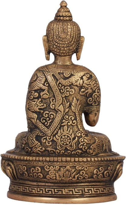 Brass Lord Blessing Gautam Buddha Idol Statue Figurine Home Decor