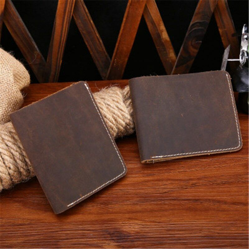 Men's Leather Wallet Male Money Card Clamps Pouch Bag Purse Cash Clip Billfold