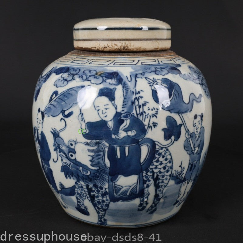 Chinese Porcelain Blue and White Porcelain Jar Tea Can