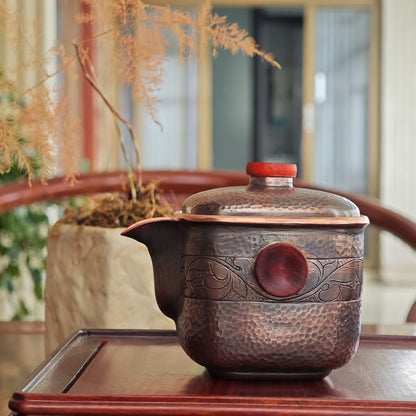Handmade Copper Teapot 200ml Portable Gongfu Tea Pot Vintage Tea Server