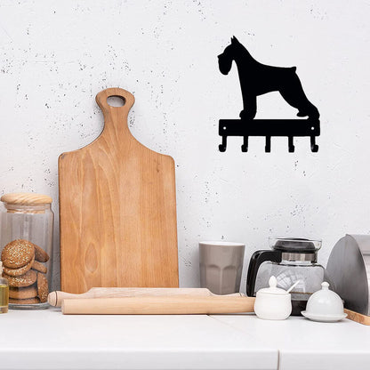 Miniature Schnauzer Dog-Key Hooks & Keychain Holder-6 inch/9 inch Metal Wall Art