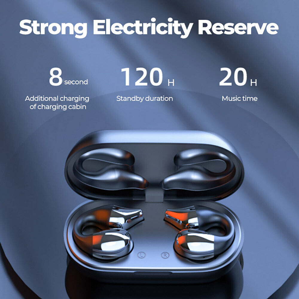 Bone Conduction Ear-hook Bluetooth 5.2 Headset Wireless Earphones Stereo Earbuds