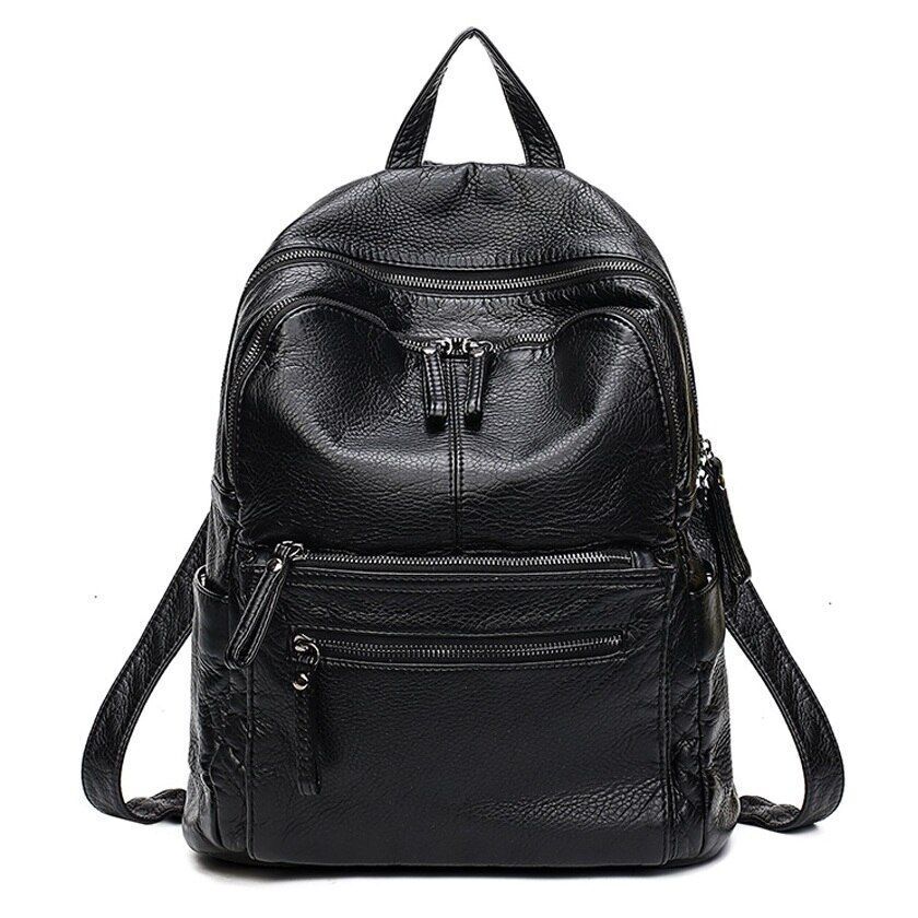 Synthetic Leather Backpack Small Student School Bag Traveling Shoulder Purse 1PC