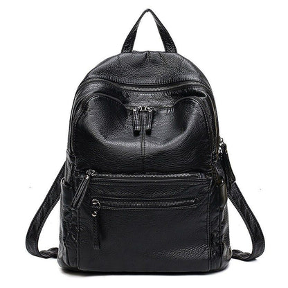 Synthetic Leather Backpack Small Student School Bag Traveling Shoulder Purse 1PC