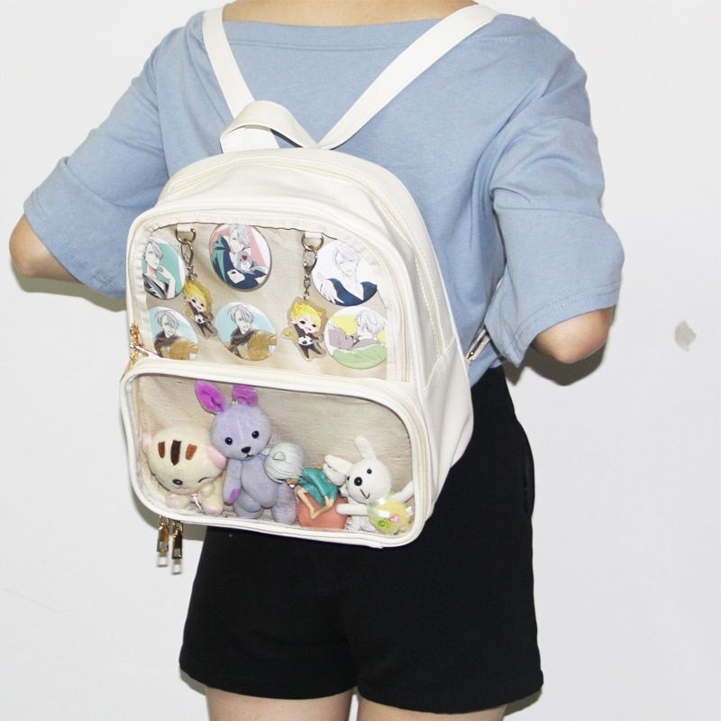 Backpack Clear Transparent Bag 7 Colors 27*10*31 Cm Softback 20-35 L Green Pink