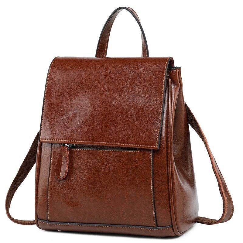 Genuine Leather Backpack Crossbody Messenger Shoulder Bags Travel 23*11*27 CM