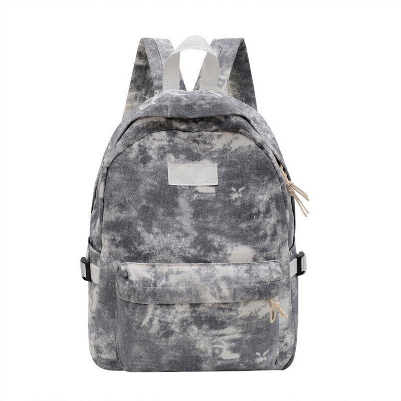 Corduroy Backpack School Travelling Shoulder Bag Softback Cotton Blue 25*12*36CM