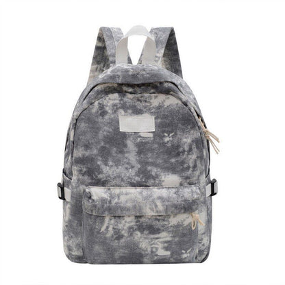 Corduroy Backpack School Travelling Shoulder Bag Softback Cotton Blue 25*12*36CM