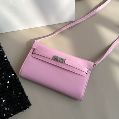 Mini Flap Real Leather Envelope Phone Wallet Shoulder Bag Clutch Crossbody Purse
