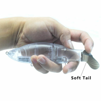 Artificial Baits 6.5inch Megnetic Weight Glide Lure Blank Transparent Soft Tail