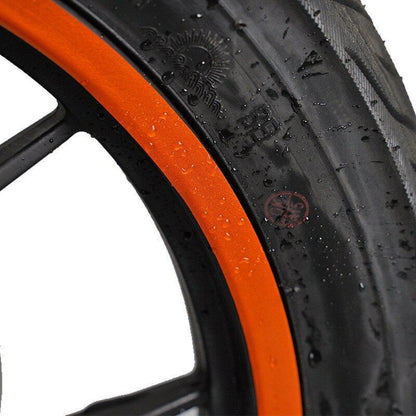 Scooter Wheel Hub Protective Reflective Sticker Parts PVC 370x150x1mm Red/Orange