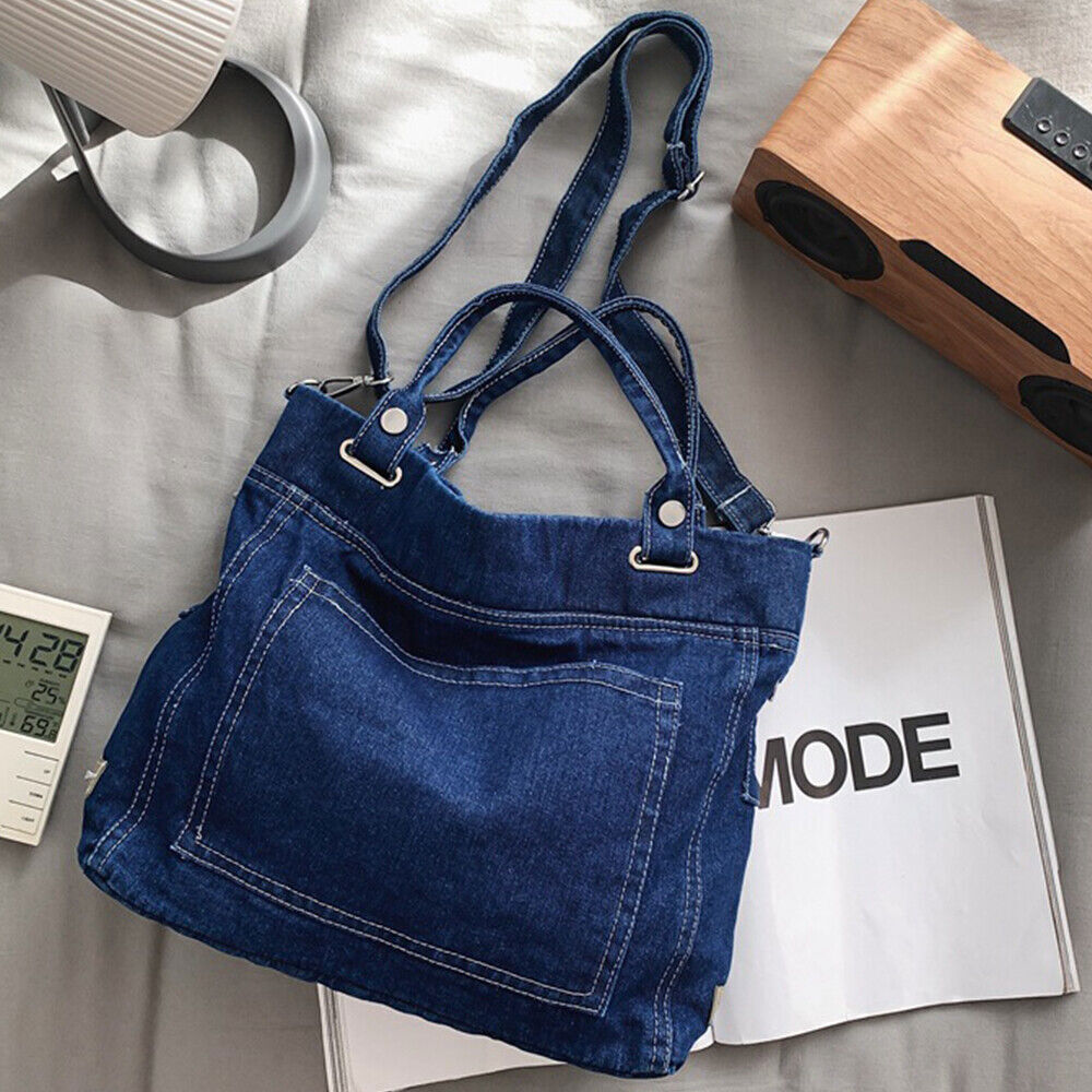Women's Denim Crossbody Bags Casual Tote Bag Shoulder Handbag Jean Travel Purse