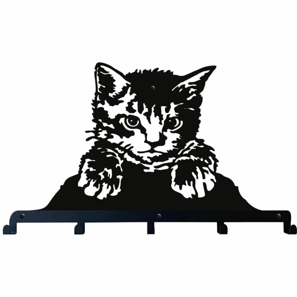 1pc Cute Little Cat Metal Wall Hanger - Perfect for Coats, Hats, Keys, and More