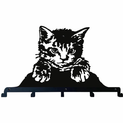 1pc Cute Little Cat Metal Wall Hanger - Perfect for Coats, Hats, Keys, and More