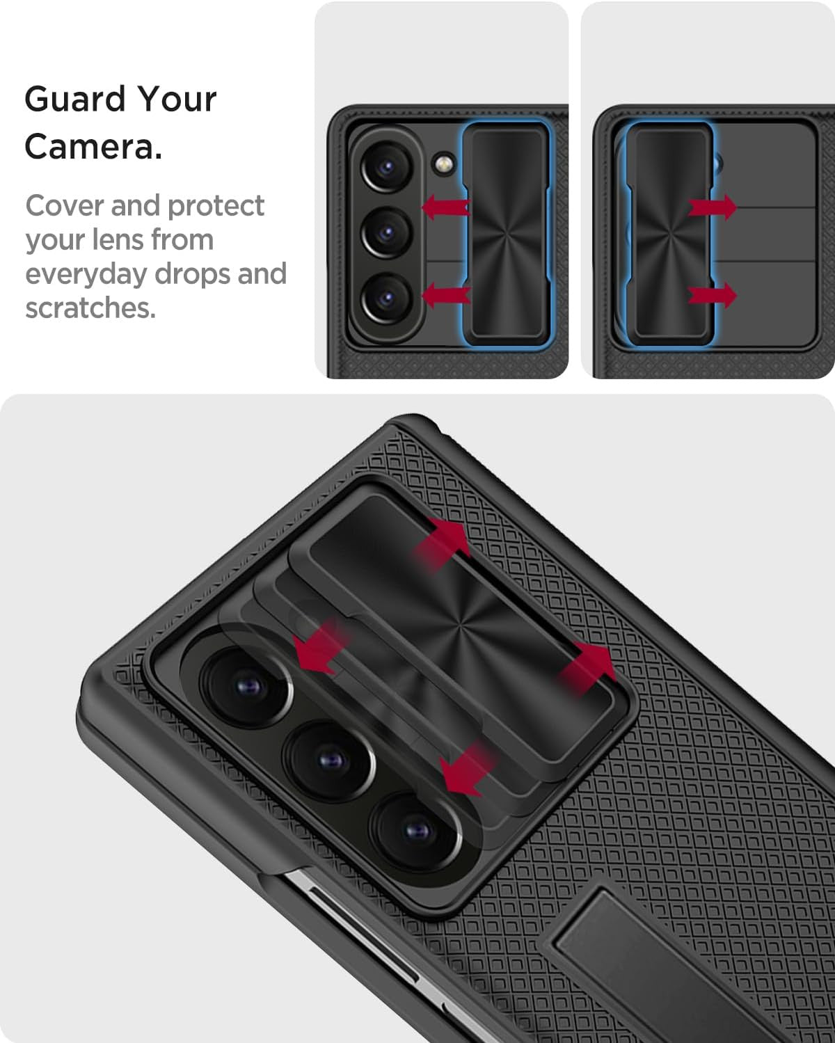 for Samsung Galaxy Z Fold7 Case with Screen Protector, Built-In Privacy Screen &