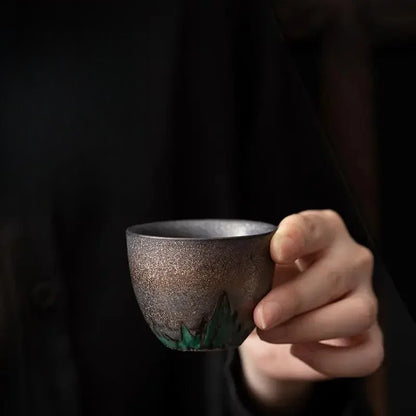 80ml Retro Gilding Ceramic Teacup Tea Tasting Cup Master Cup Kung Fu Teaware
