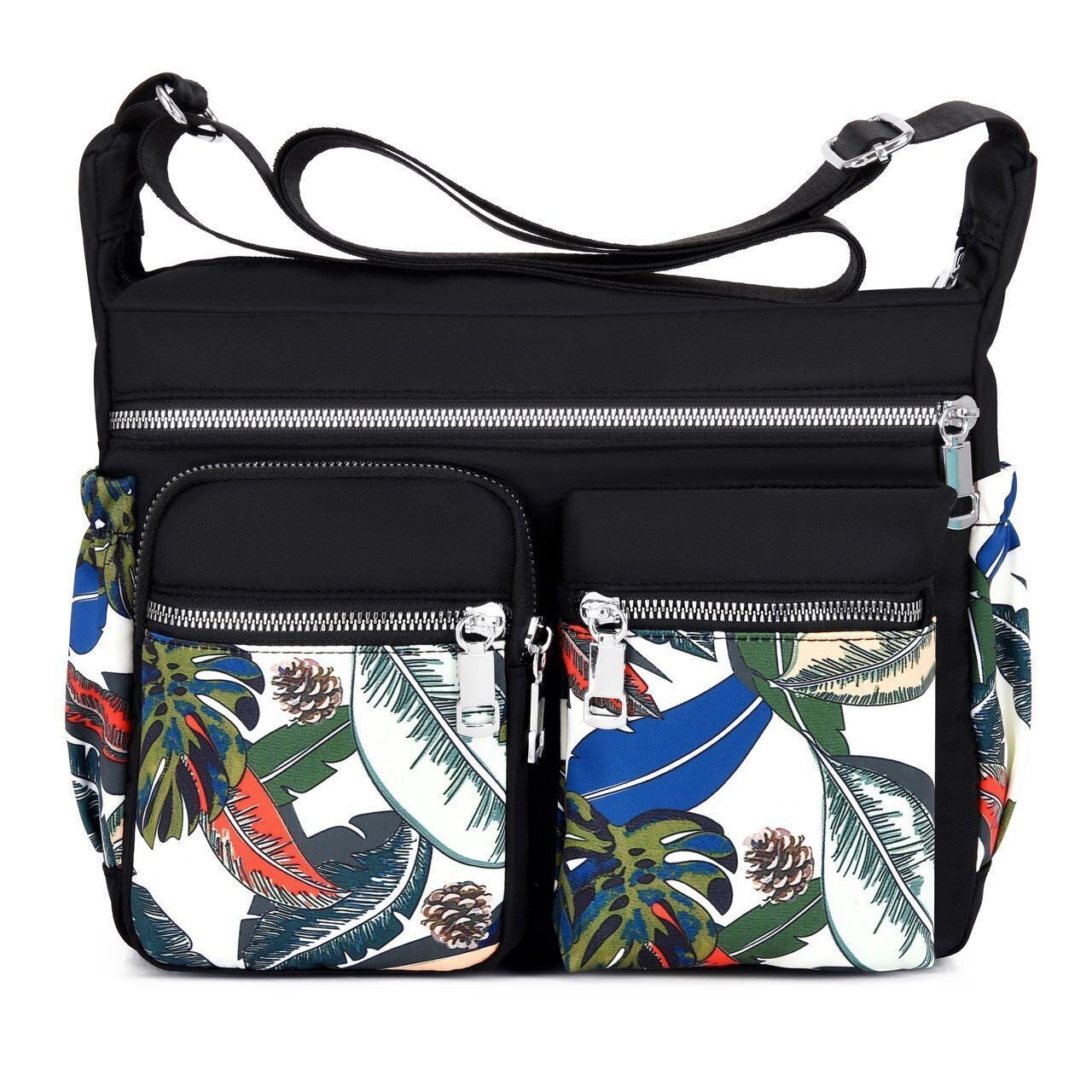 Crossbody Bag Waterproof Nylon Flower Shoulder Messenger Casual Ladies Handbag