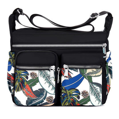 Crossbody Bag Waterproof Nylon Flower Shoulder Messenger Casual Ladies Handbag