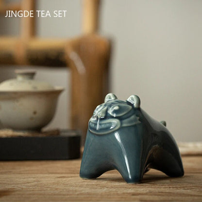 Ceramics Animal Statue Tea Table Decoration Chinese Cute Little Tea Pet