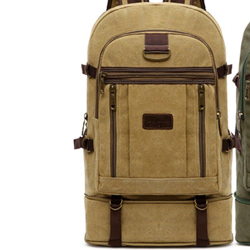 Large Canvas Bag 60 L Traveling Multi Functional Wear Resistant Durable Backpack