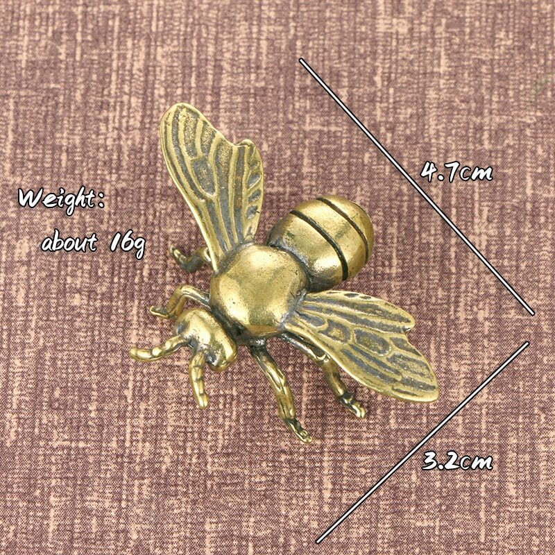 1.8" Brass Insect Honeybee Figurines Miniatures Tea Pet Funny Beetle Crafts