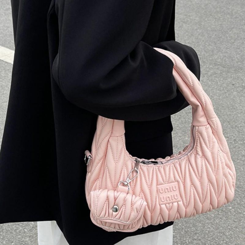 Pleated Shoulder Bag Purses Tote Bags Branded Synthetic Leather Purse Handbags