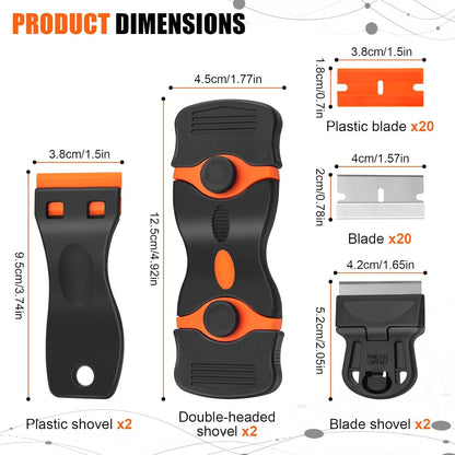 6 Pack Razor Blade Scraper Tool, Razor Scraper, Paint Scraper for Cleaning, with