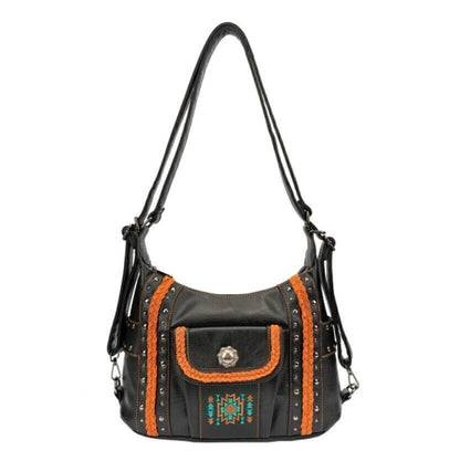 Celela Concealed Carry Embroidered Concho Studs Women Hobo Shoulder Bags Handbag