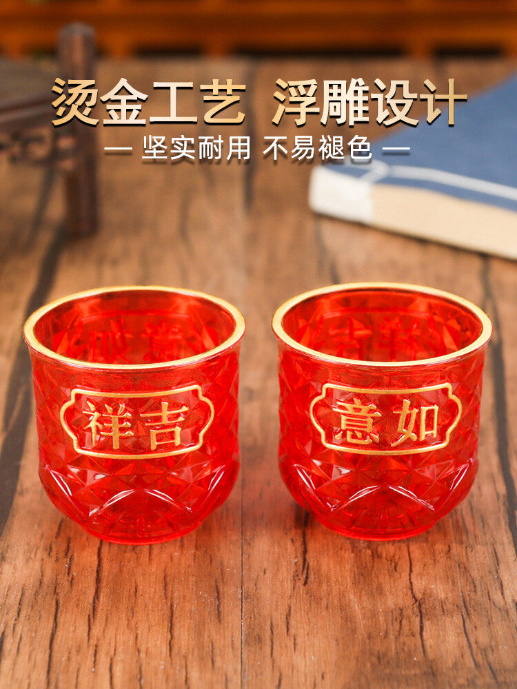 5pcs/set Offering Cup Buddhist Holy Water Cup Buddha Plastic Water Supply Cup