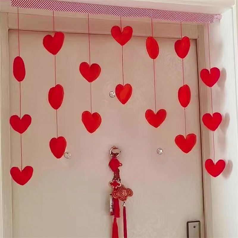 Heart Shaped Curtains Plastic Door Hanging Decoration String Pendants 60x65-95cm