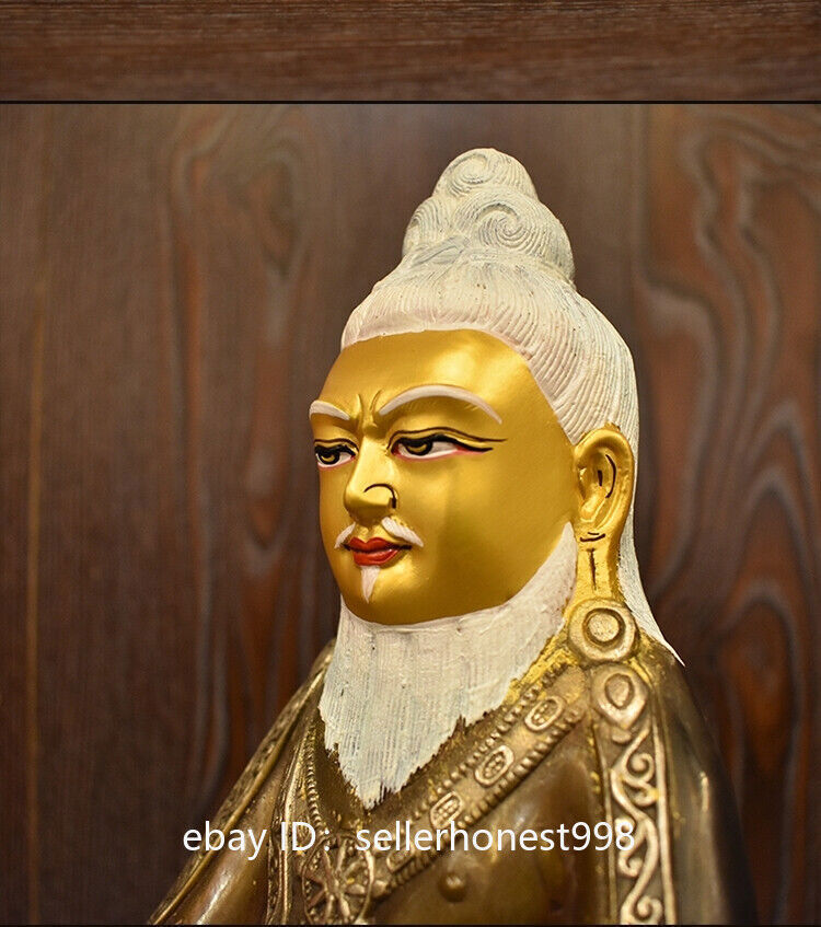 Tibet Buddhism Guru Master Thangtong Gyalpo Buddha Bronze Statue 30cm
