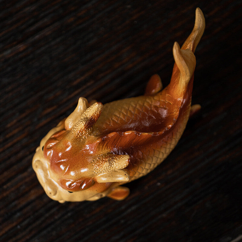 Handmade Artware House Warming Gift Dragon Statue Mascot Tea Pet For Fish Bowl
