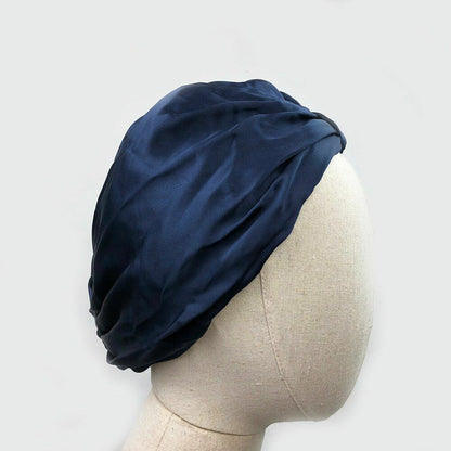 Women's Hats Soft Pure Silk Night Sleep Caps Bonnet Silk Head Cover Wide Elastic